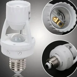 360° Bewegungssensor LED-Steckdosenschalter - Drehbarer Lampensockel
