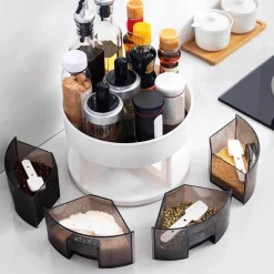 360° drehbarer Gewürzregal-Organizer – praktische Aufbewahrungslösung für die Küche