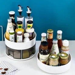 360° drehbarer Gewürzregal-Organizer – praktische Aufbewahrungslösung für die Küche