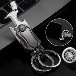 360° drehbarer Schlüsselanhänger – Multifunktionaler Autoschlüssel-Organizer