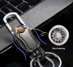 360° drehbarer Schlüsselanhänger – Multifunktionaler Autoschlüssel-Organizer