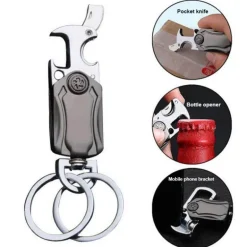 360° drehbarer Schlüsselanhänger – Multifunktionaler Autoschlüssel-Organizer