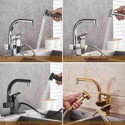 360° drehbarer Spültischhahn – elegantes 2-in-1-Design