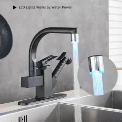 360° drehbarer Spültischhahn – elegantes 2-in-1-Design