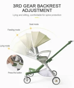 360° drehbarer, zusammenklappbarer Kinderwagen – Reise-Kinderwagen