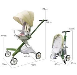 360° drehbarer, zusammenklappbarer Kinderwagen – Reise-Kinderwagen