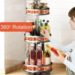 360° drehbares Gewürzregal – Aufbewahrungslösung für die Küche