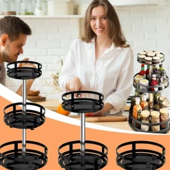 360° drehbares Gewürzregal – Aufbewahrungslösung für die Küche