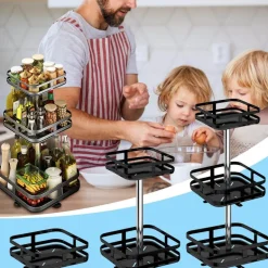 360° drehbares Gewürzregal – Aufbewahrungslösung für die Küche