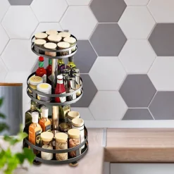 360° drehbares Gewürzregal – Aufbewahrungslösung für die Küche