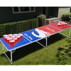 8 Fuß klappbarer Pong-Tisch – Tragbares Indoor-Gaming für Partys