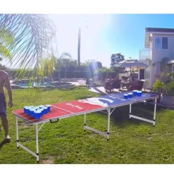 8 Fuß klappbarer Pong-Tisch – Tragbares Indoor-Gaming für Partys