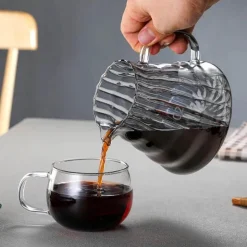 600 ml Kaffeekaraffe aus Glas – Übergießkanne mit Gummideckel für frischen Aufguss