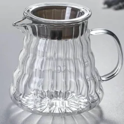 600 ml Kaffeekaraffe aus Glas – Übergießkanne mit Gummideckel für frischen Aufguss