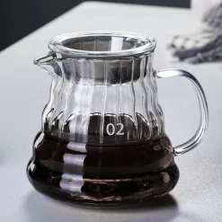 600 ml Kaffeekaraffe aus Glas – Übergießkanne mit Gummideckel für frischen Aufguss