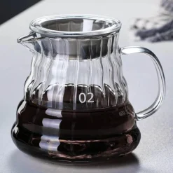 600 ml Kaffeekaraffe aus Glas – Übergießkanne mit Gummideckel für frischen Aufguss