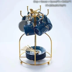 200 ml Teeservice aus Marmorkeramik mit Löffel und Untertasse