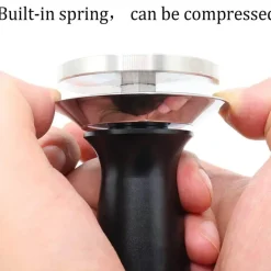 51 mm Espresso-Kaffeestampfer mit Edelstahlbasis und Federgriff