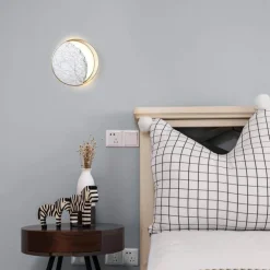 Abnehmender Dreiviertelmond LED-Wandleuchte - Dekorative Marmorleuchte