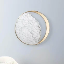 Abnehmender Dreiviertelmond LED-Wandleuchte - Dekorative Marmorleuchte