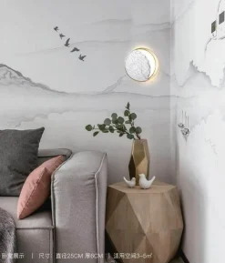 Abnehmender Dreiviertelmond LED-Wandleuchte - Dekorative Marmorleuchte
