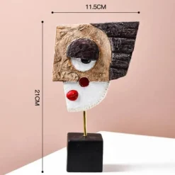 Abstrakte Gesichtsskulptur – moderner Pop-Art-Wohndekor-Akzent