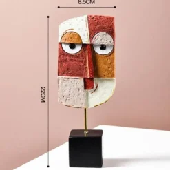 Abstrakte Gesichtsskulptur – moderner Pop-Art-Wohndekor-Akzent