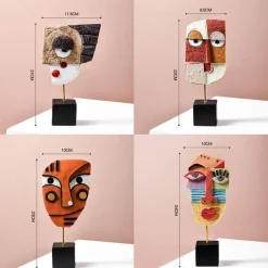 Abstrakte Gesichtsskulptur – moderner Pop-Art-Wohndekor-Akzent