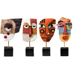 Abstrakte Gesichtsskulptur – moderner Pop-Art-Wohndekor-Akzent