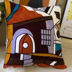 Abstrakter Picasso-Kissenbezug – 45 x 45 cm, dekoratives Dekokissen für Sofa und Auto