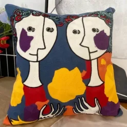 Abstrakter Picasso-Kissenbezug – 45 x 45 cm, dekoratives Dekokissen für Sofa und Auto