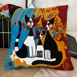 Abstrakter Picasso-Kissenbezug – 45 x 45 cm, dekoratives Dekokissen für Sofa und Auto