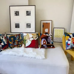 Abstrakter Picasso-Kissenbezug – 45 x 45 cm, dekoratives Dekokissen für Sofa und Auto