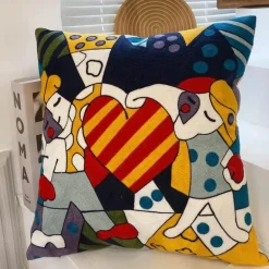 Abstrakter Picasso-Kissenbezug – 45 x 45 cm, dekoratives Dekokissen für Sofa und Auto