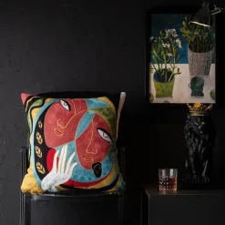 Abstrakter Weihnachtskissenbezug - Sofadekor im Picasso-Stil