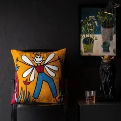 Abstrakter Weihnachtskissenbezug - Sofadekor im Picasso-Stil