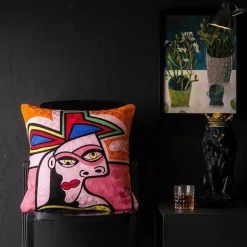 Abstrakter Weihnachtskissenbezug - Sofadekor im Picasso-Stil