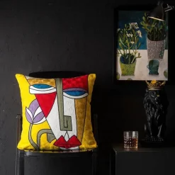 Abstrakter Weihnachtskissenbezug - Sofadekor im Picasso-Stil
