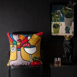 Abstrakter Weihnachtskissenbezug - Sofadekor im Picasso-Stil