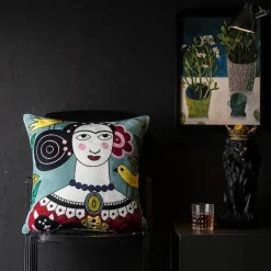 Abstrakter Weihnachtskissenbezug - Sofadekor im Picasso-Stil