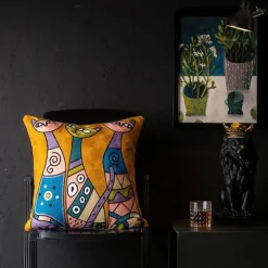 Abstrakter Weihnachtskissenbezug - Sofadekor im Picasso-Stil