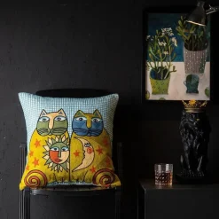 Abstrakter Weihnachtskissenbezug - Sofadekor im Picasso-Stil