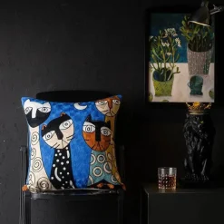 Abstrakter Weihnachtskissenbezug - Sofadekor im Picasso-Stil