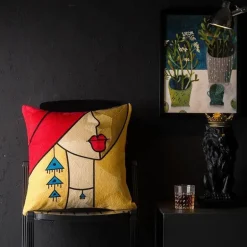 Abstrakter Weihnachtskissenbezug - Sofadekor im Picasso-Stil