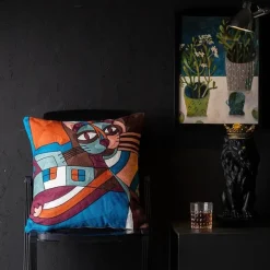 Abstrakter Weihnachtskissenbezug - Sofadekor im Picasso-Stil