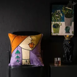 Abstrakter Weihnachtskissenbezug - Sofadekor im Picasso-Stil