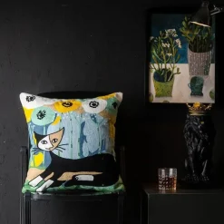Abstrakter Weihnachtskissenbezug - Sofadekor im Picasso-Stil