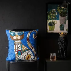 Abstrakter Weihnachtskissenbezug - Sofadekor im Picasso-Stil