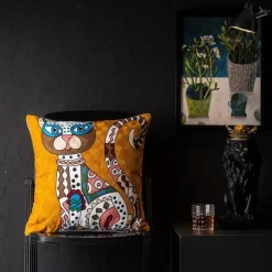 Abstrakter Weihnachtskissenbezug - Sofadekor im Picasso-Stil