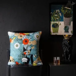 Abstrakter Weihnachtskissenbezug - Sofadekor im Picasso-Stil